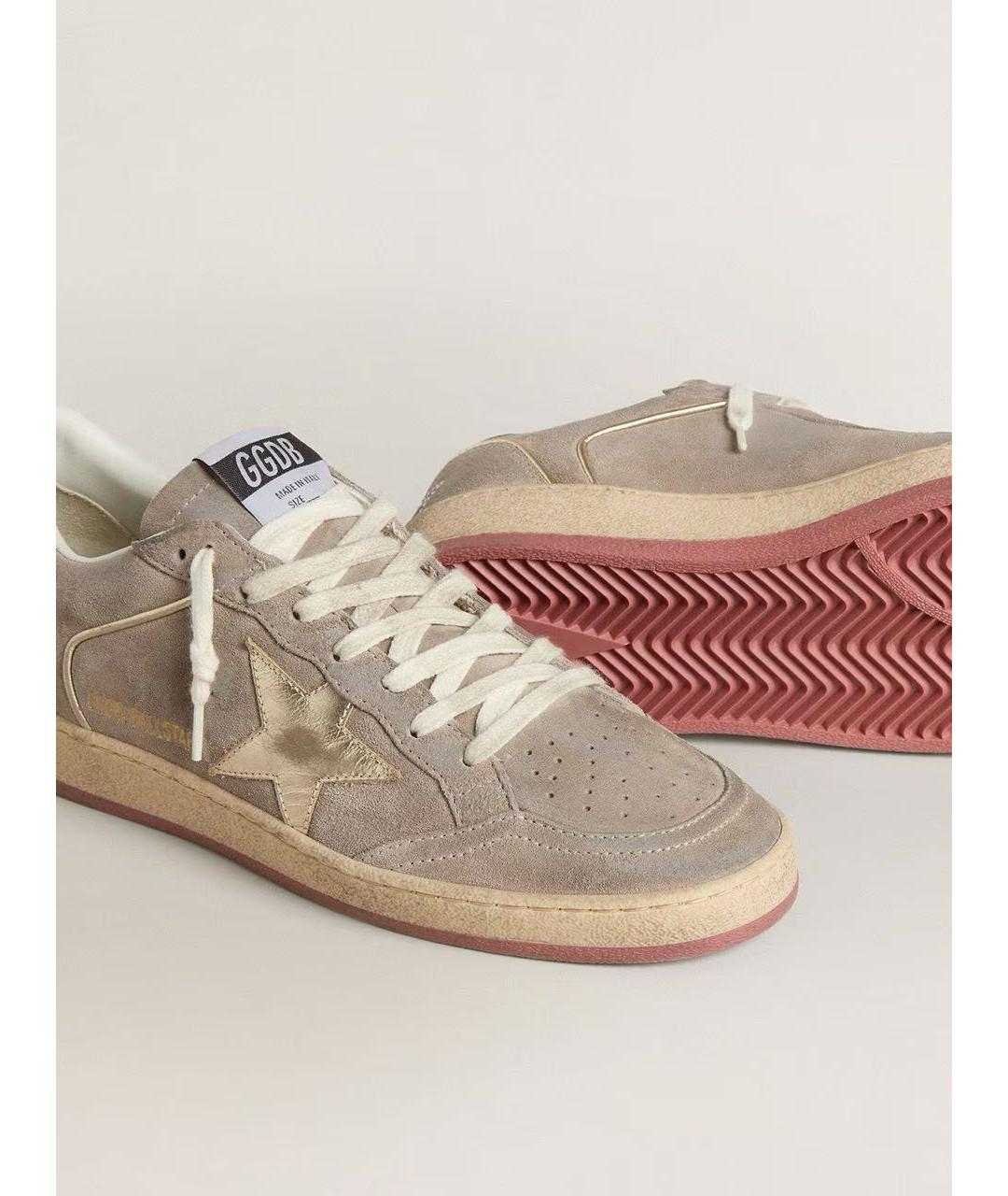 GOLDEN GOOSE DELUXE BRAND Бежевые кожаные кроссовки, фото 3