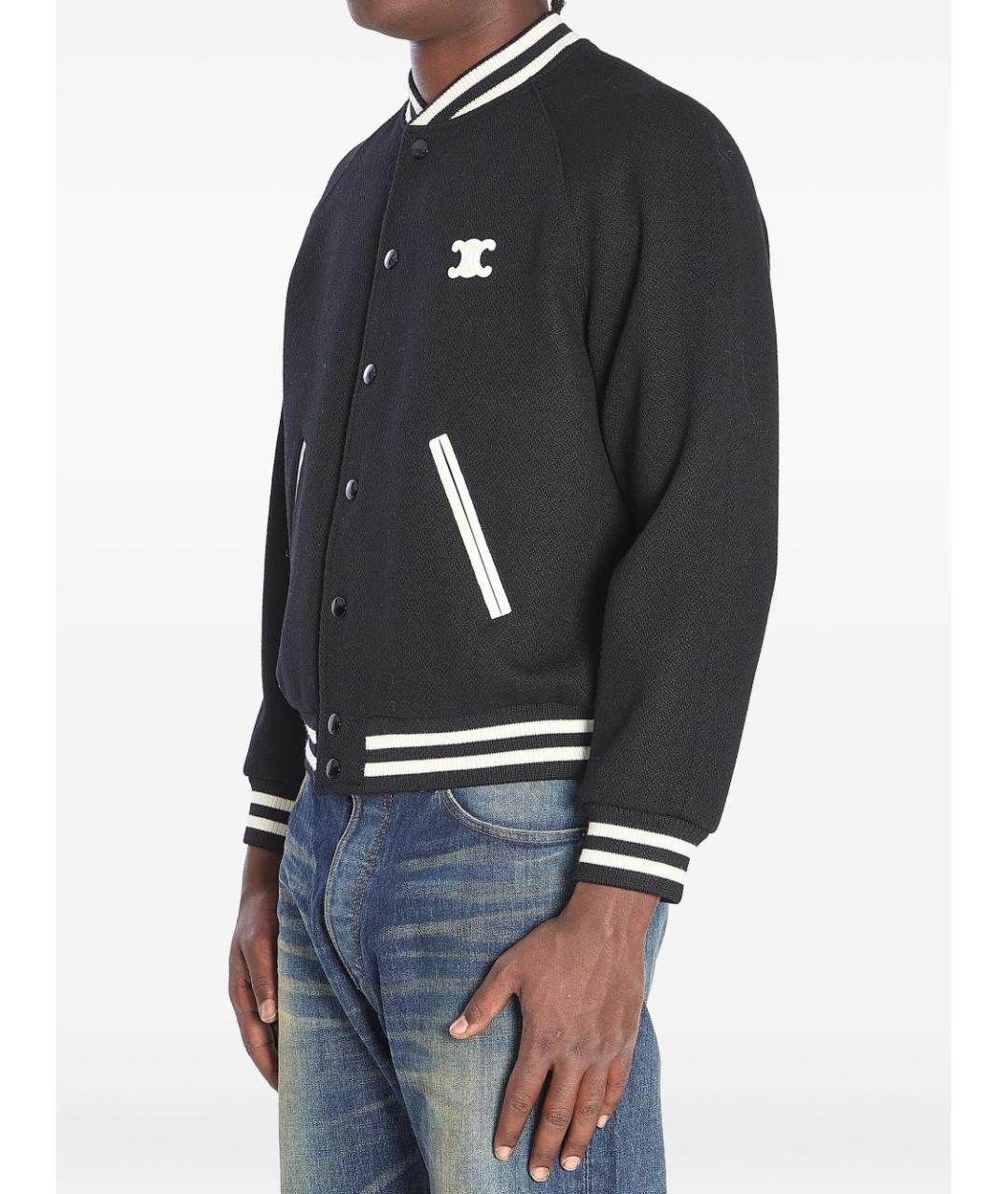 CELINE Черное шерстяное пальто, фото 3