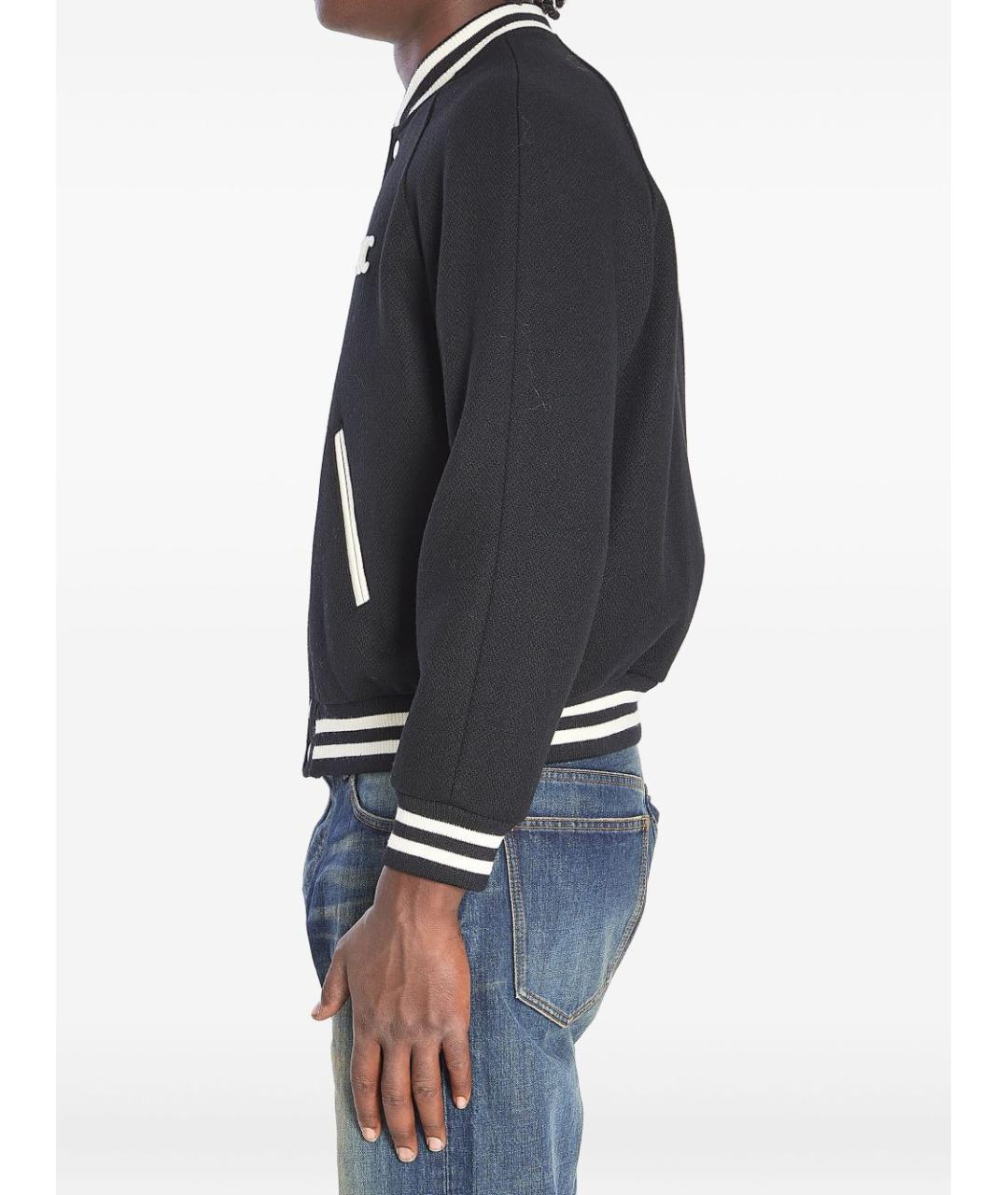 CELINE Черное шерстяное пальто, фото 5