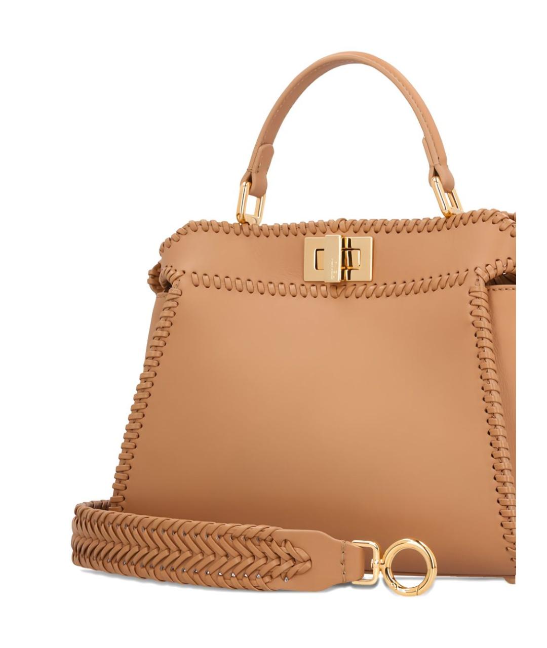 FENDI Коричневая кожаная сумка тоут, фото 2