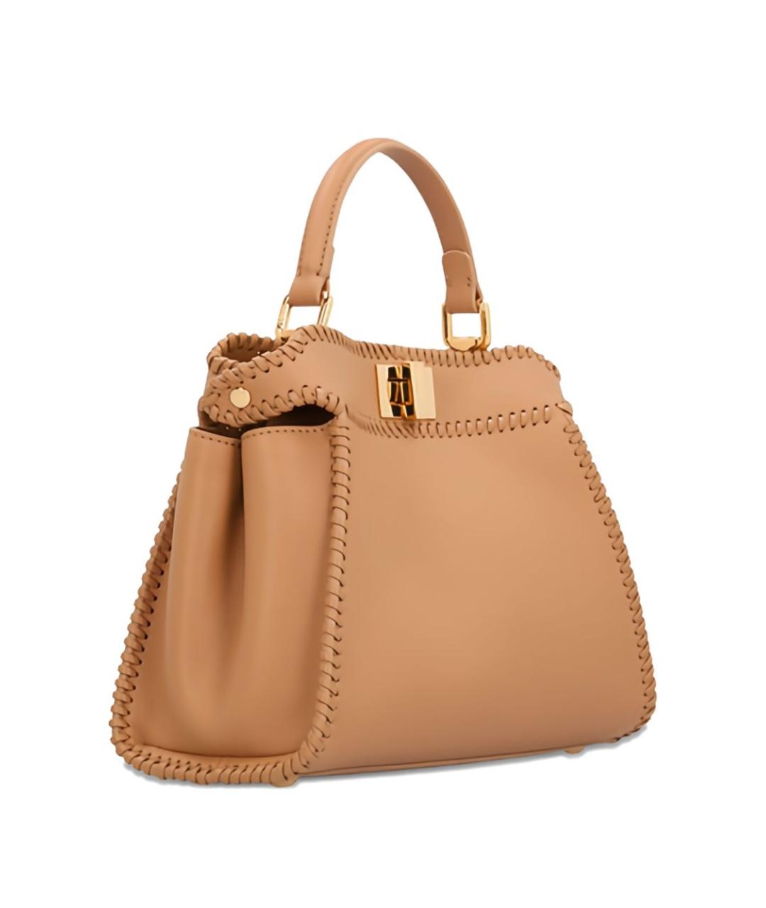 FENDI Коричневая кожаная сумка тоут, фото 3