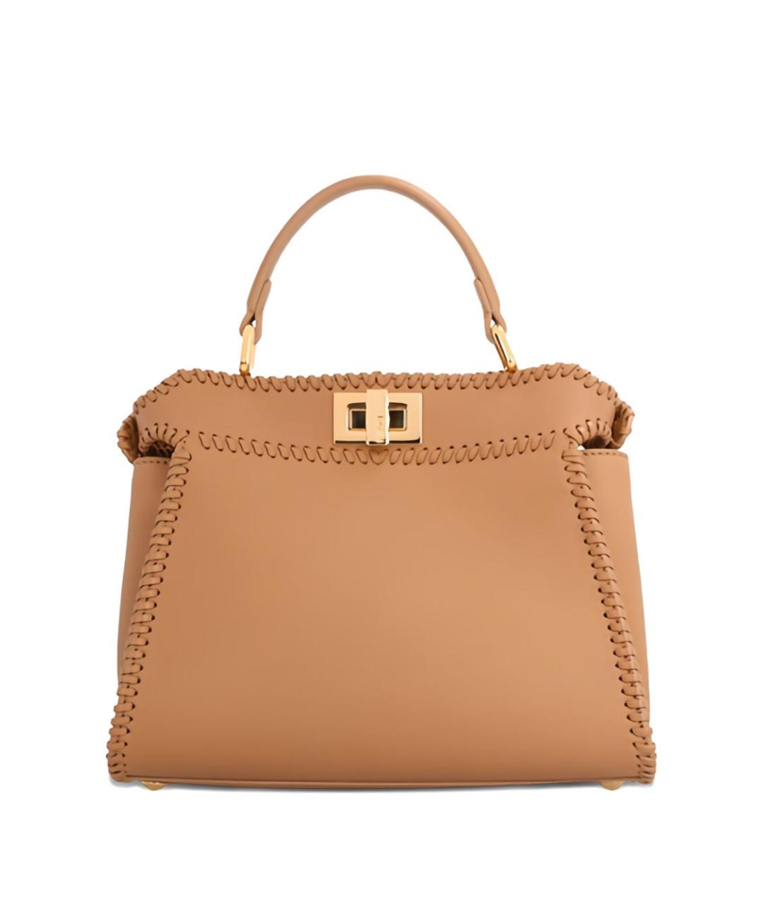 FENDI Коричневая кожаная сумка тоут, фото 1