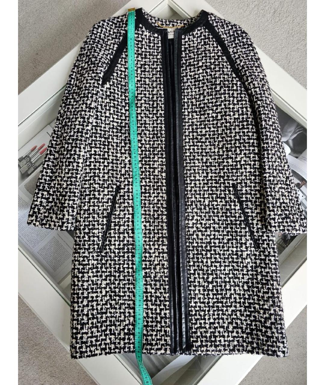SAINT LAURENT Серое полиамидовое пальто, фото 4