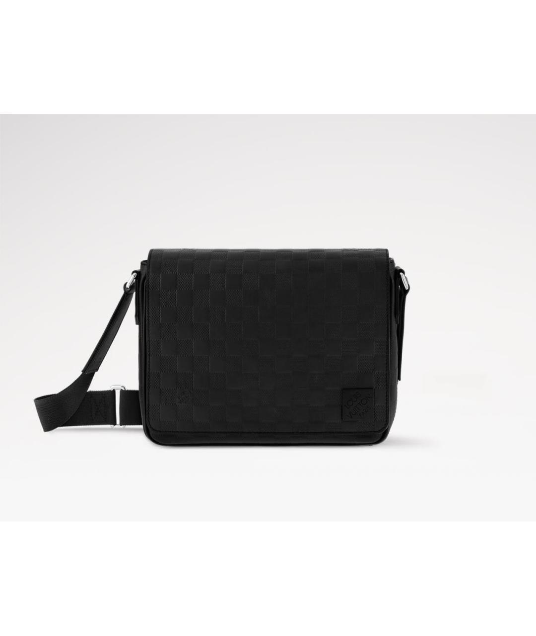 LOUIS VUITTON Черная кожаная сумка на плечо, фото 6