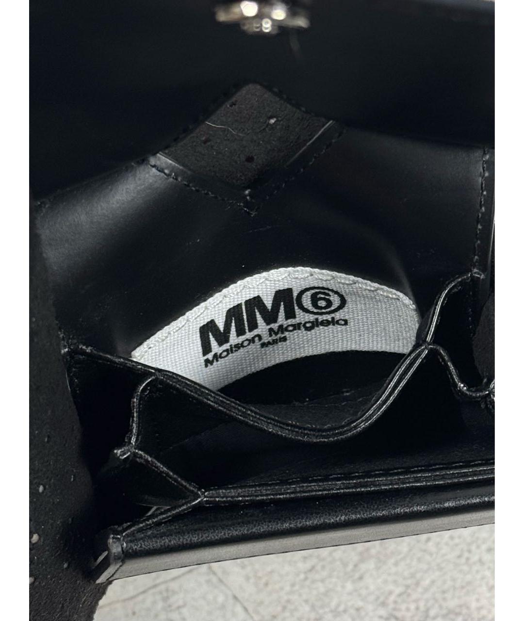 MM6 MAISON MARGIELA Черная кожаная сумка через плечо, фото 5