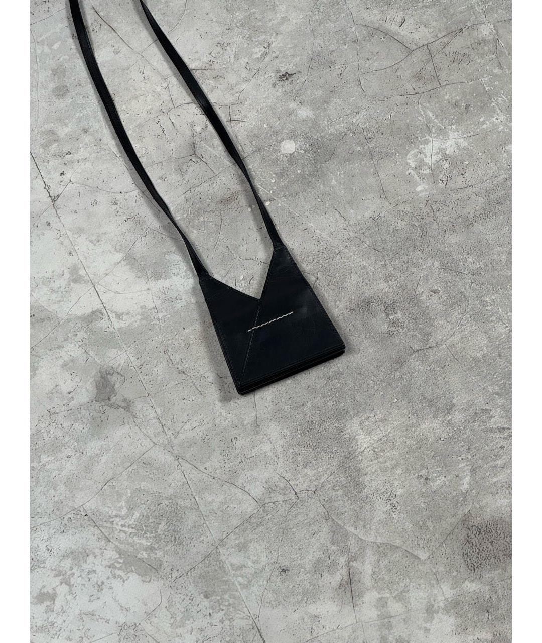 MM6 MAISON MARGIELA Черная кожаная сумка через плечо, фото 2