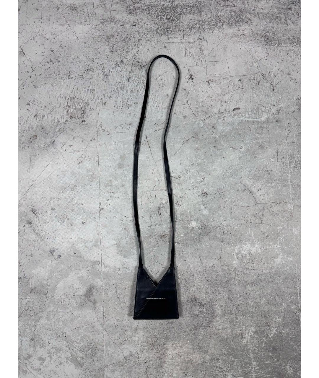 MM6 MAISON MARGIELA Черная кожаная сумка через плечо, фото 7