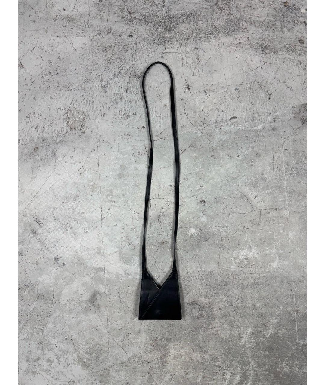 MM6 MAISON MARGIELA Черная кожаная сумка через плечо, фото 3