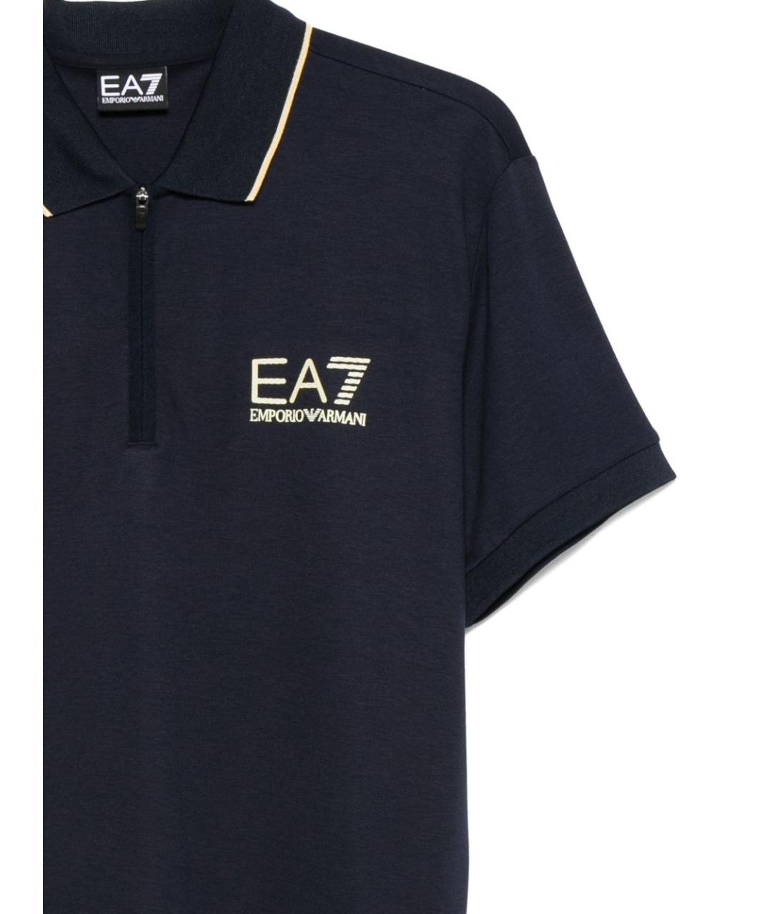 EA7 Синее поло с коротким рукавом, фото 3