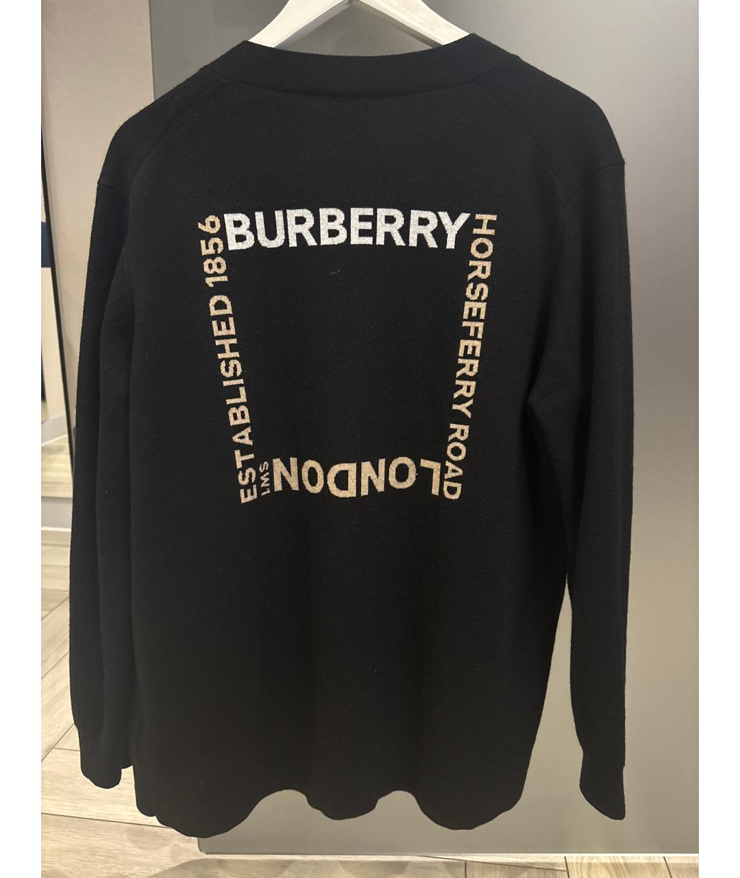BURBERRY Черный шерстяной кардиган, фото 2