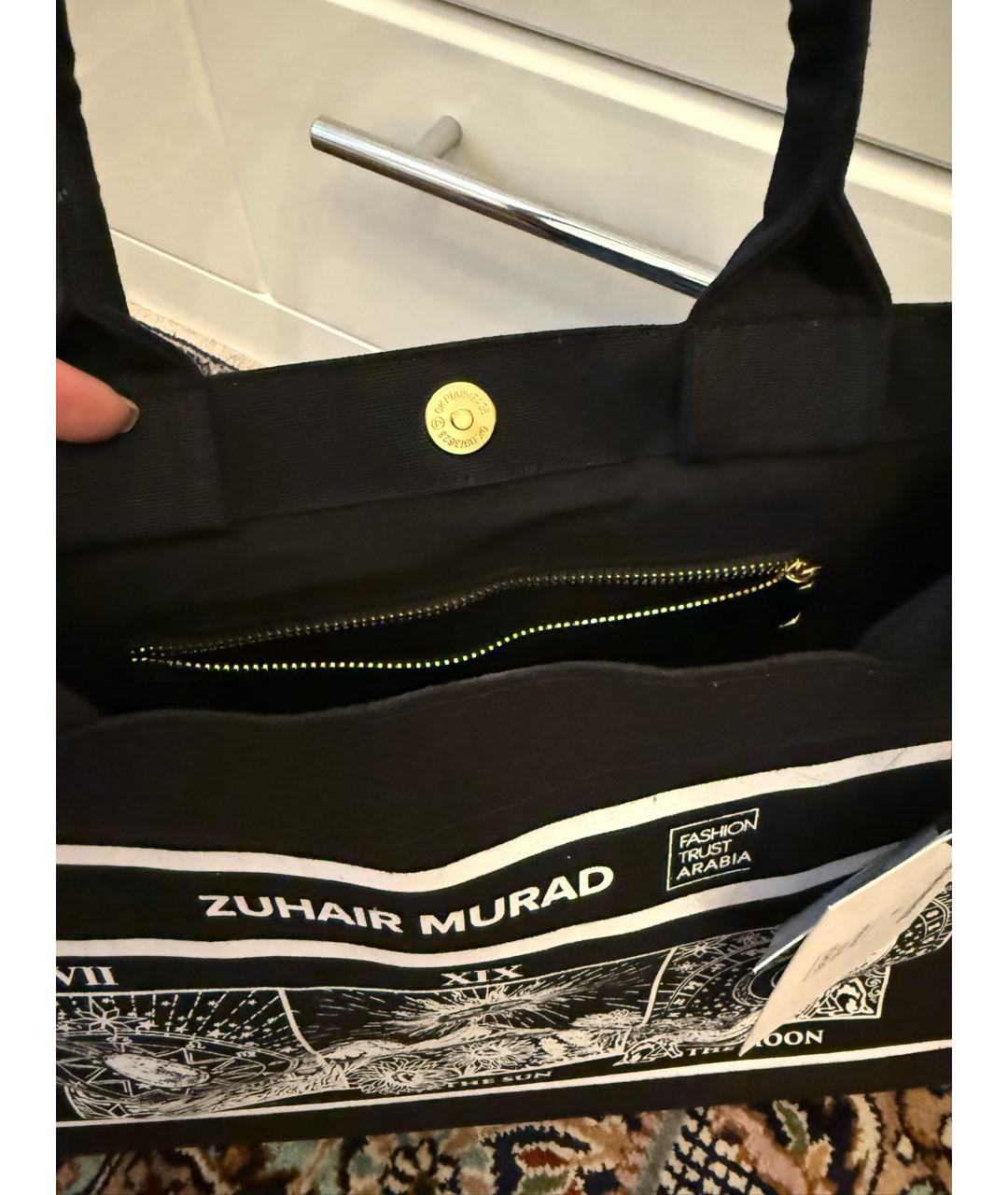 ZUHAIR MURAD Черная хлопковая сумка с короткими ручками, фото 5