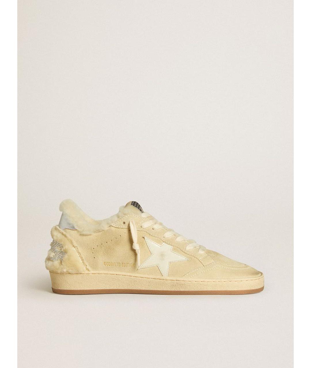 GOLDEN GOOSE DELUXE BRAND Бежевые кожаные кроссовки, фото 5