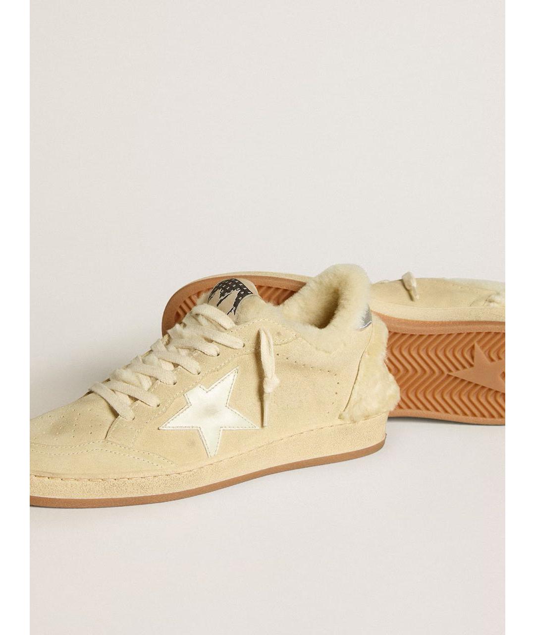 GOLDEN GOOSE DELUXE BRAND Бежевые кожаные кроссовки, фото 3