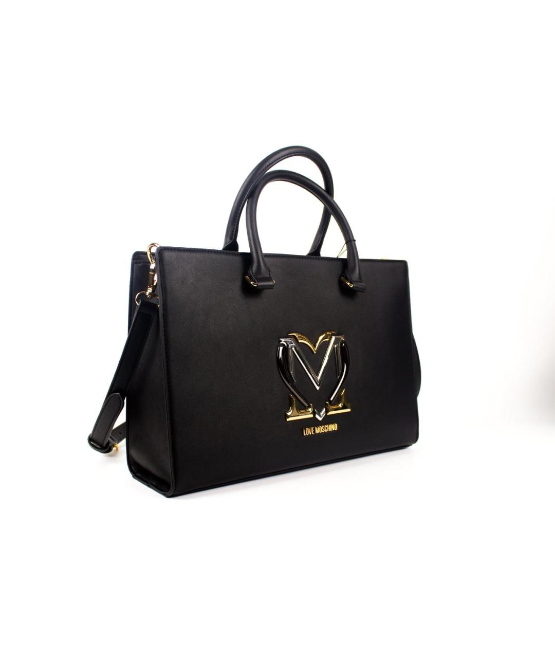 LOVE MOSCHINO Черная сумка тоут из искусственной кожи, фото 2