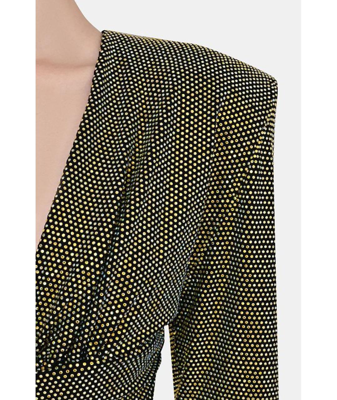 ALEXANDRE VAUTHIER Золотое вискозное вечернее платье, фото 6
