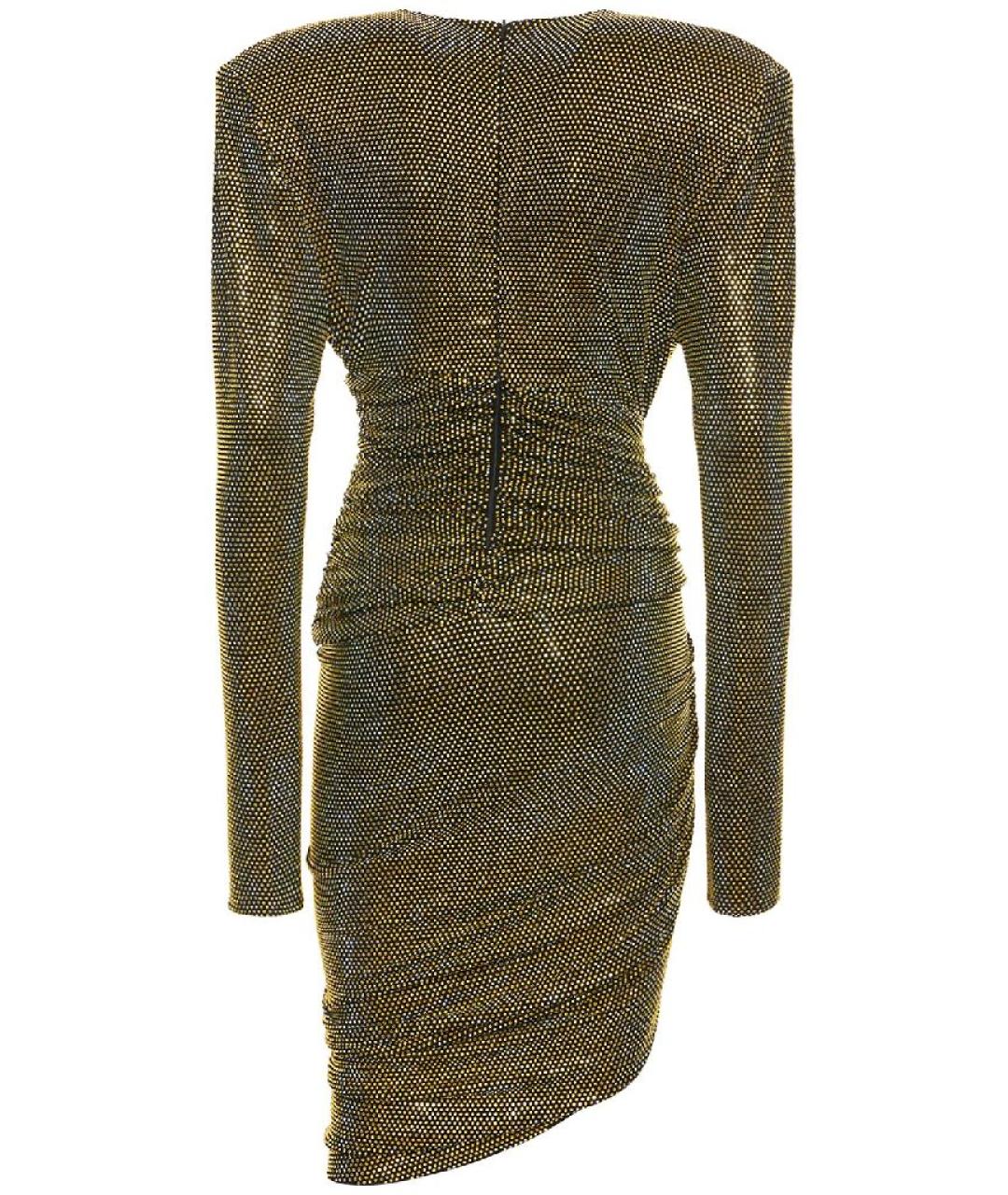 ALEXANDRE VAUTHIER Золотое вискозное вечернее платье, фото 2
