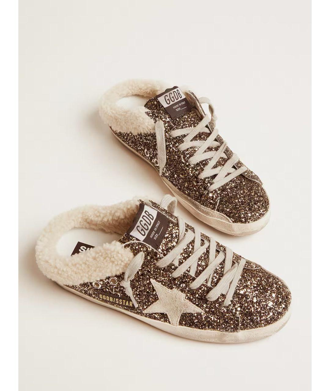 GOLDEN GOOSE DELUXE BRAND Коричневые кожаные мюли, фото 2