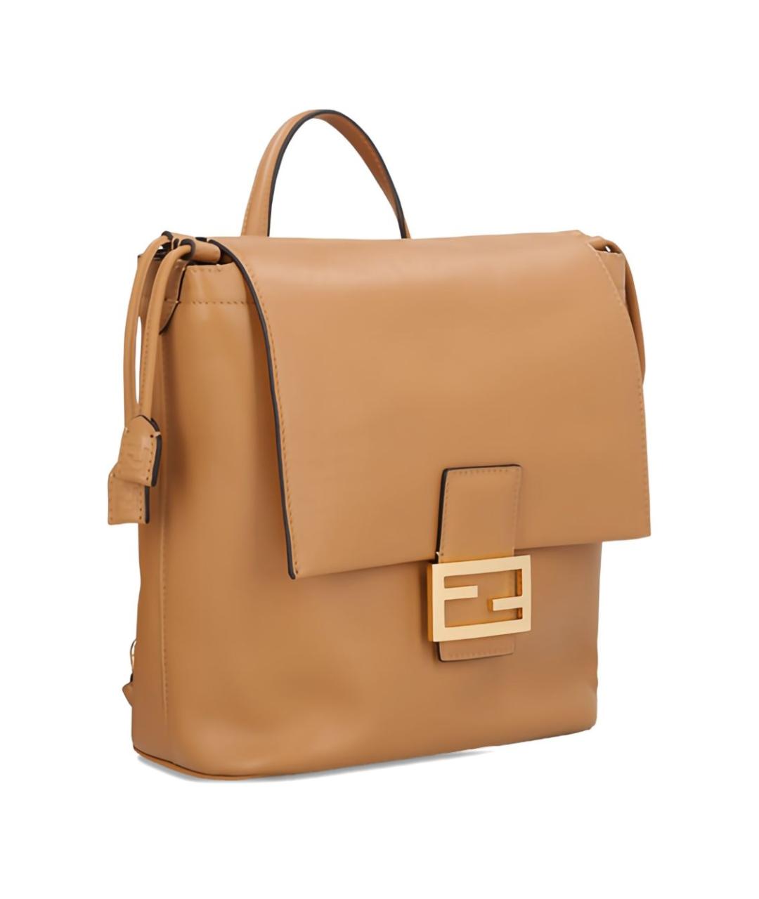 FENDI Коричневый кожаный рюкзак, фото 2