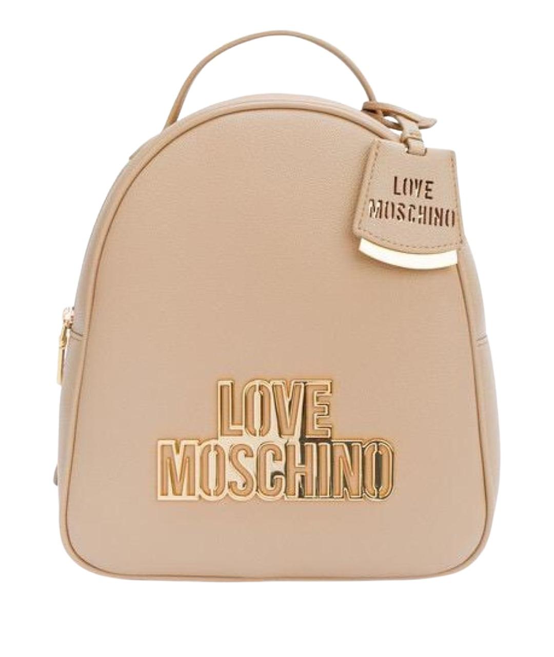 LOVE MOSCHINO Бежевый рюкзак из искусственной кожи, фото 1