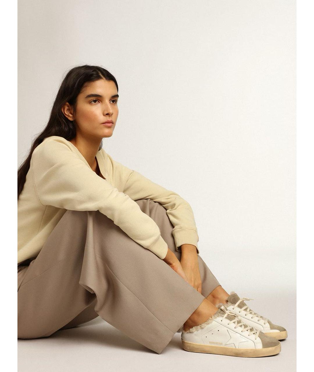 GOLDEN GOOSE DELUXE BRAND Белые кожаные мюли, фото 3