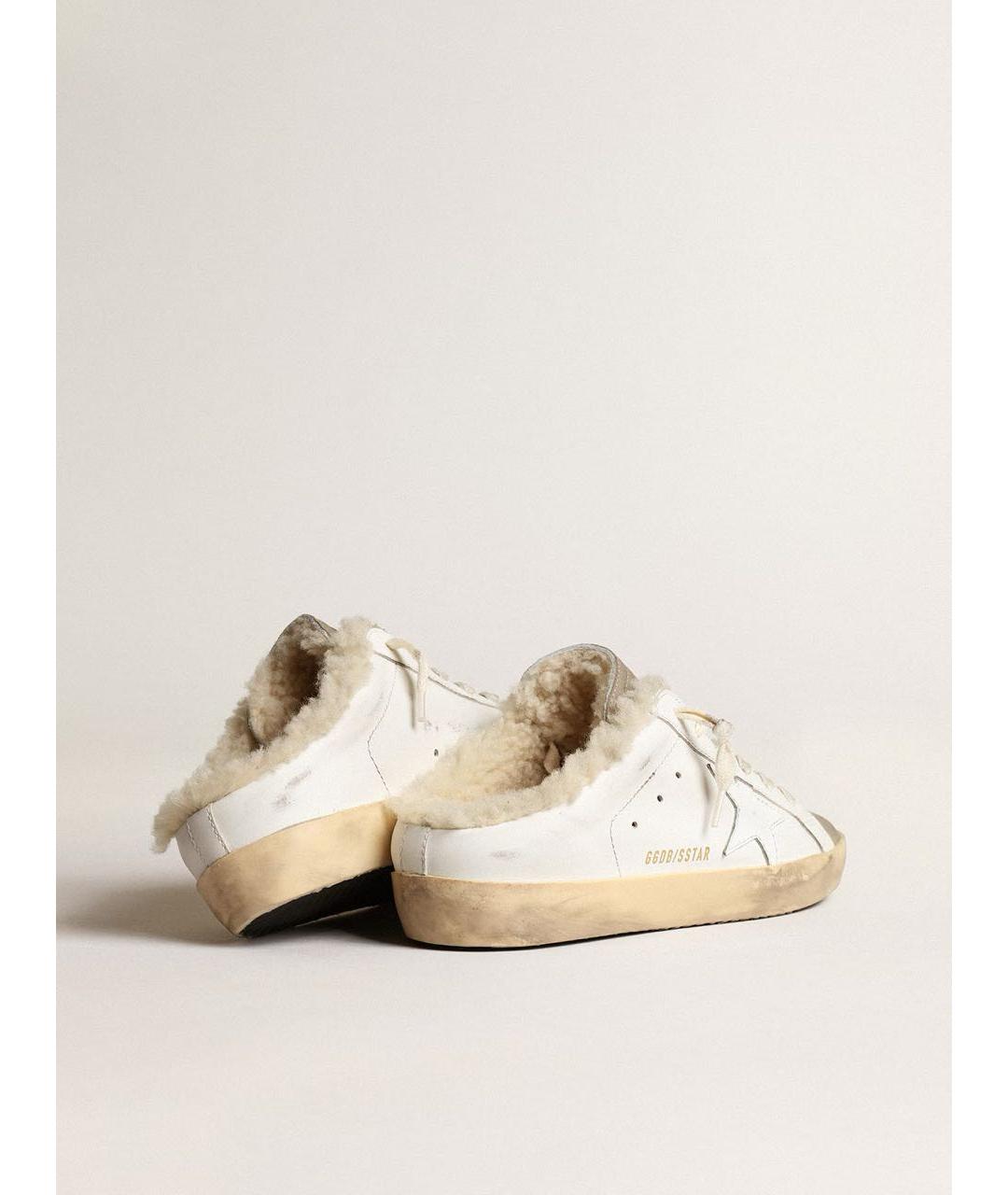 GOLDEN GOOSE DELUXE BRAND Белые кожаные мюли, фото 5