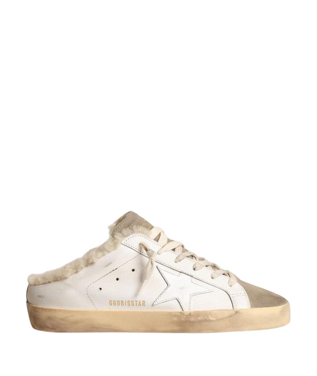 GOLDEN GOOSE DELUXE BRAND Белые кожаные мюли, фото 7