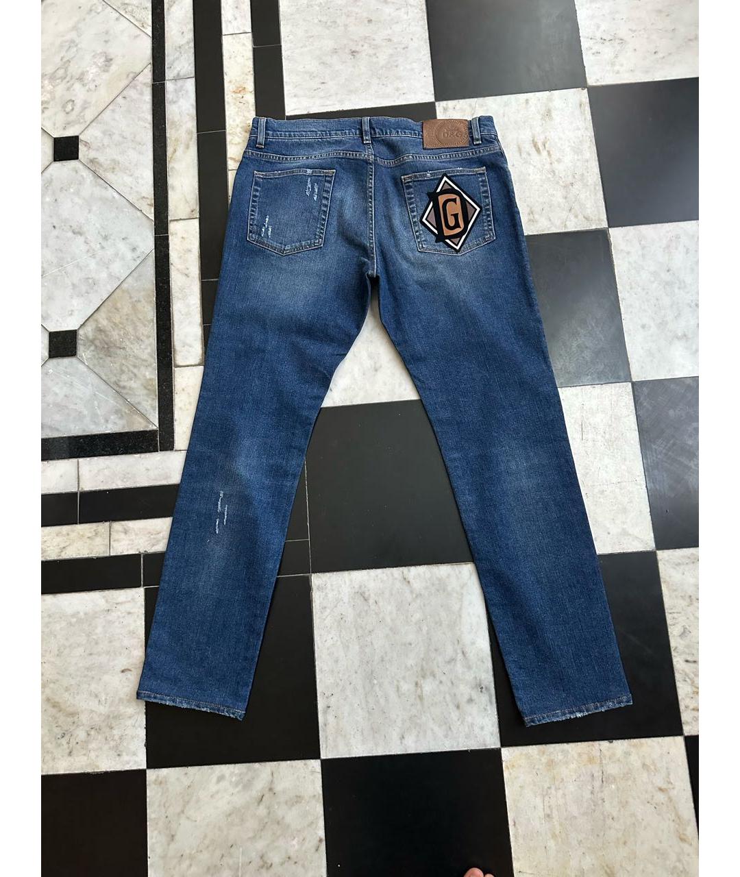 DOLCE&GABBANA Синие хлопковые джинсы скинни, фото 2