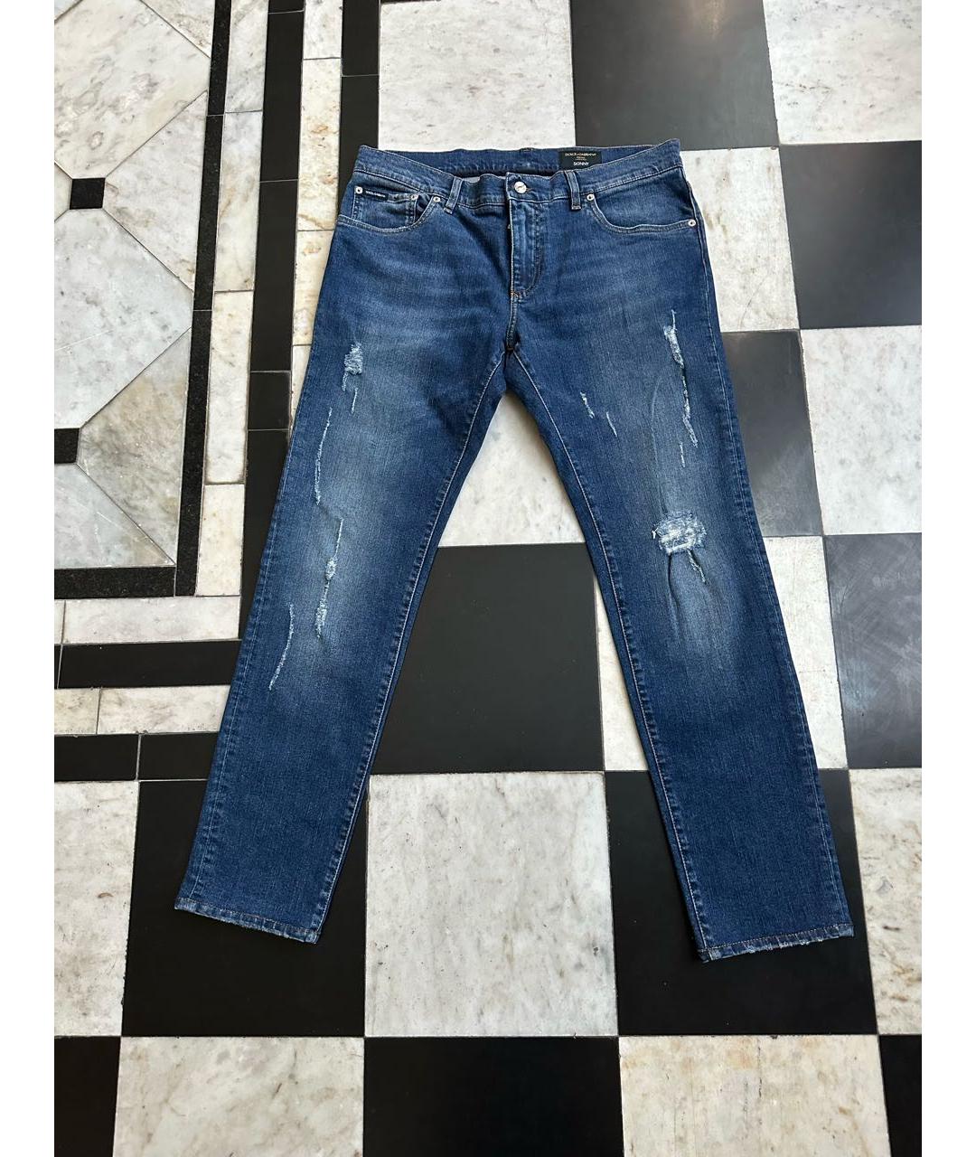 DOLCE&GABBANA Синие хлопковые джинсы скинни, фото 4
