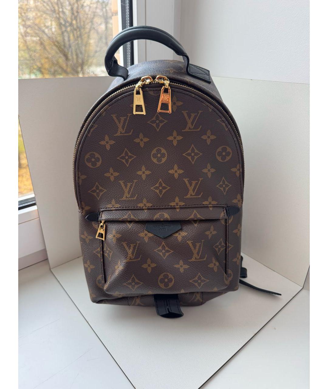 LOUIS VUITTON Коричневый кожаный рюкзак, фото 9