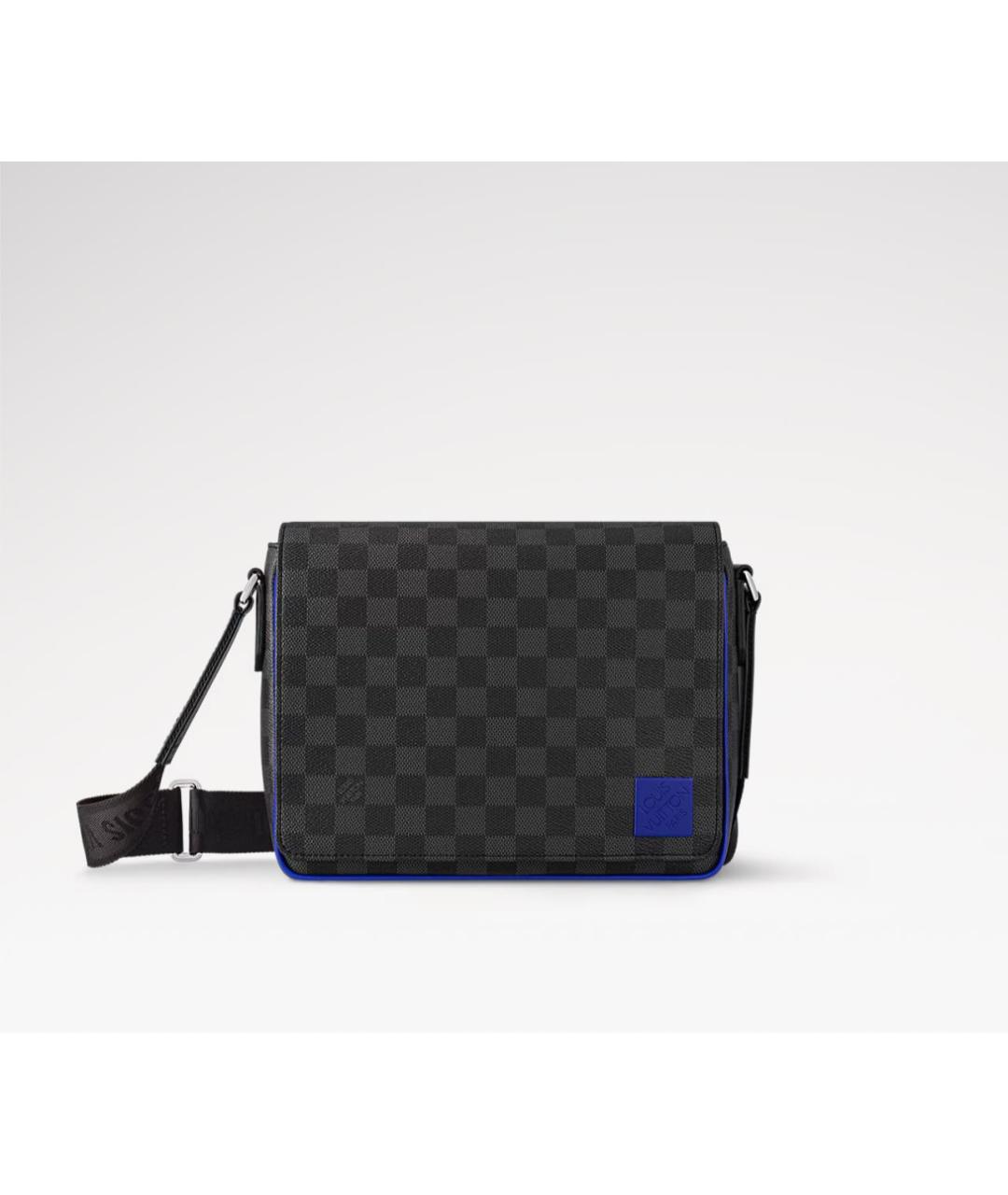 LOUIS VUITTON Темно-синяя кожаная сумка на плечо, фото 5