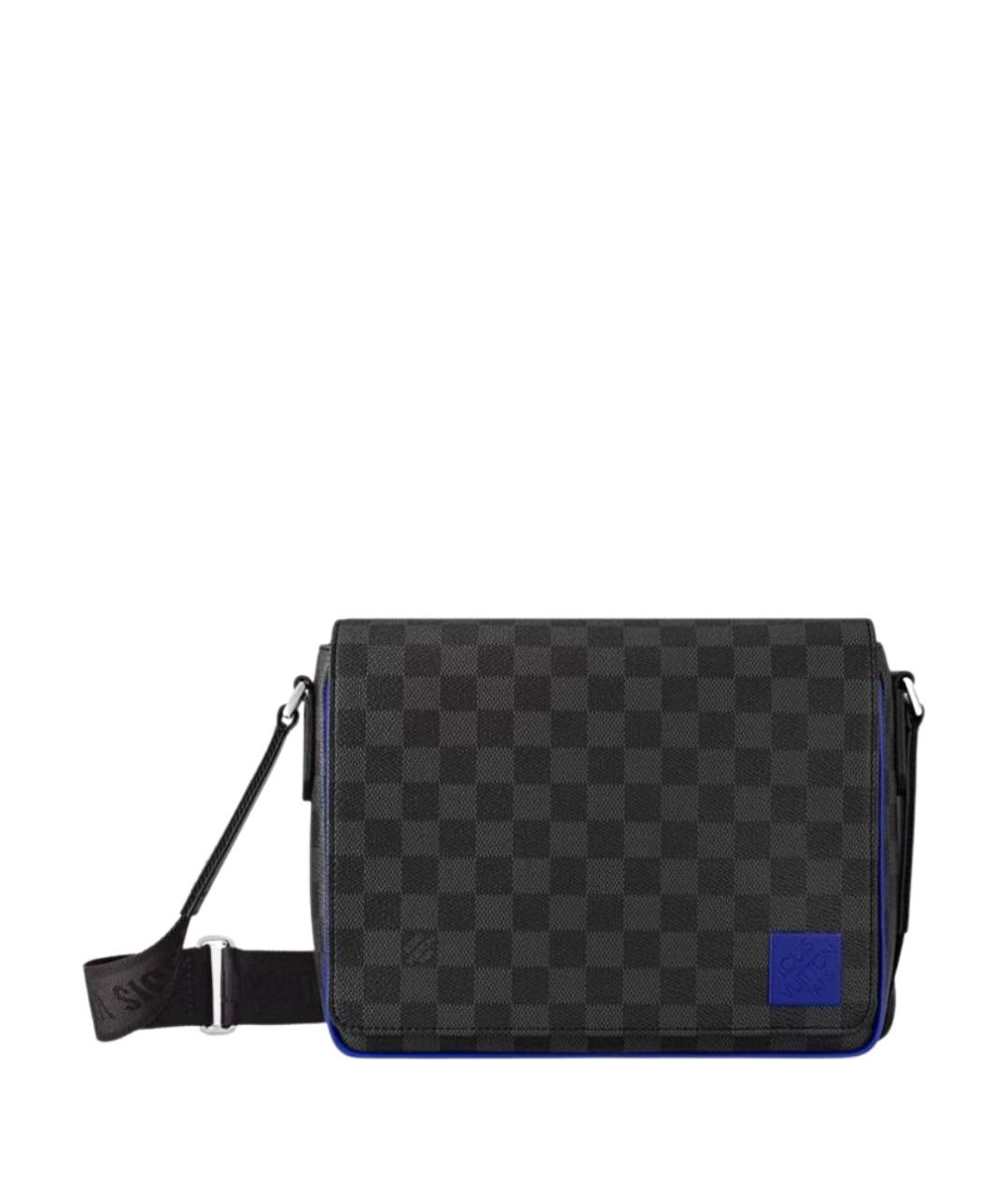 LOUIS VUITTON Темно-синяя кожаная сумка на плечо, фото 1