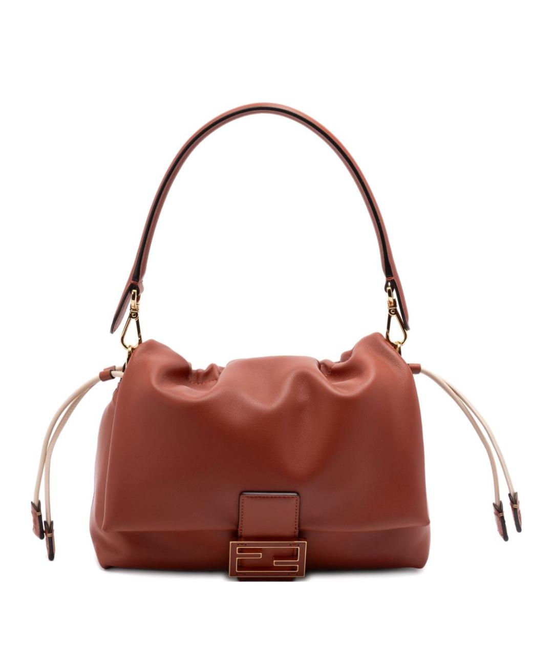 FENDI Красная кожаная сумка с короткими ручками, фото 1