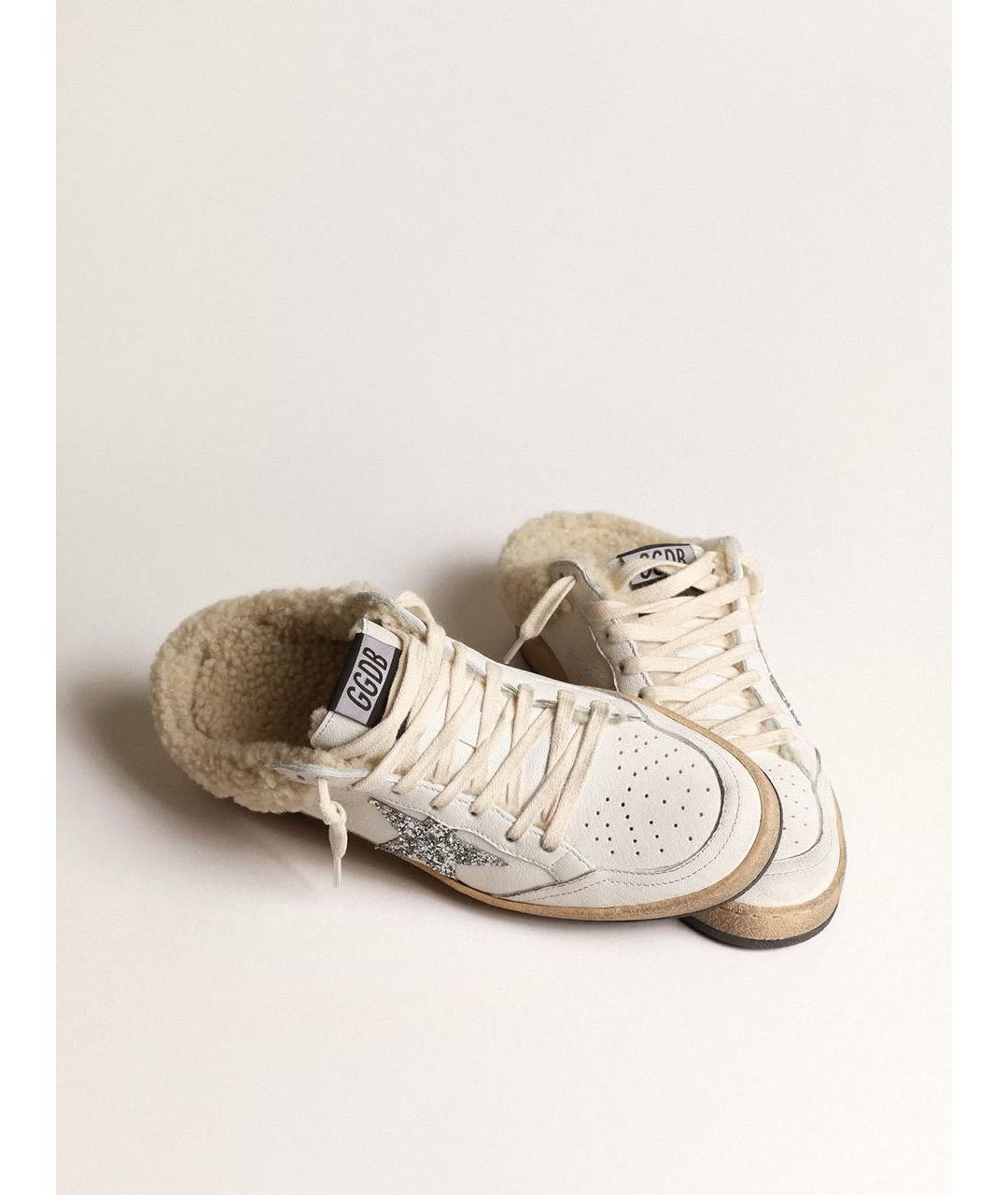 GOLDEN GOOSE DELUXE BRAND Белые кожаные мюли, фото 2
