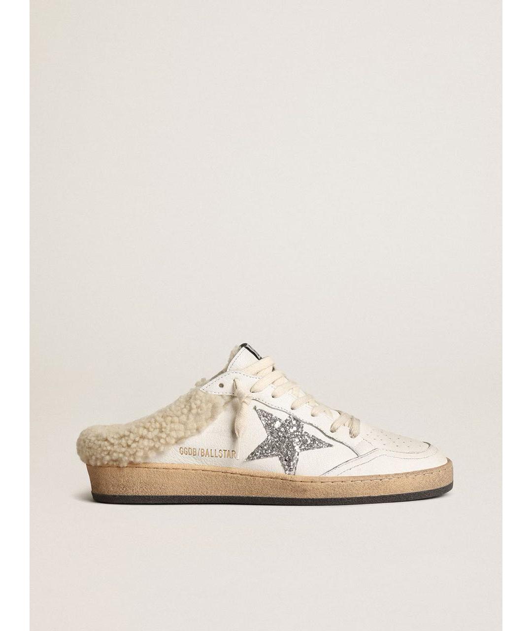 GOLDEN GOOSE DELUXE BRAND Белые кожаные мюли, фото 5