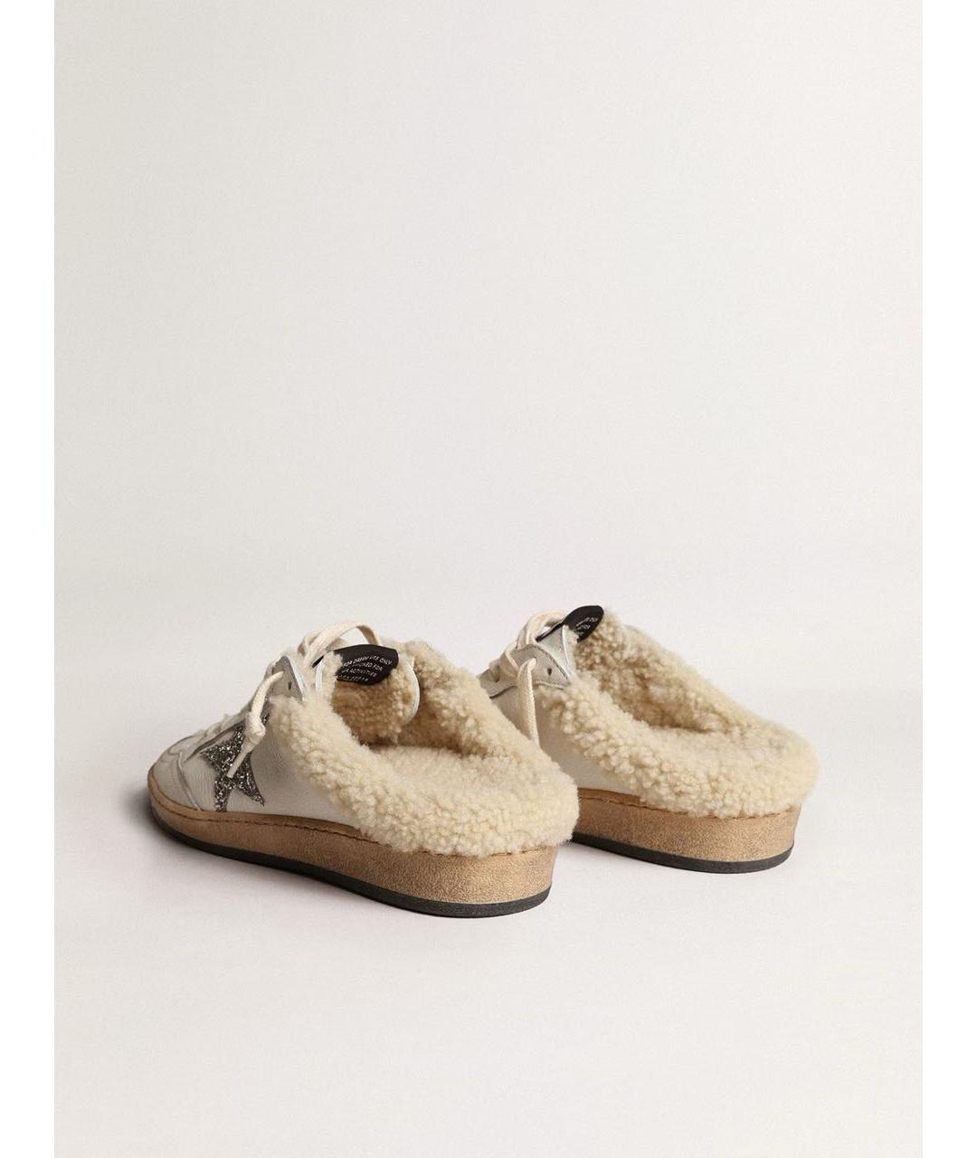 GOLDEN GOOSE DELUXE BRAND Белые кожаные мюли, фото 4