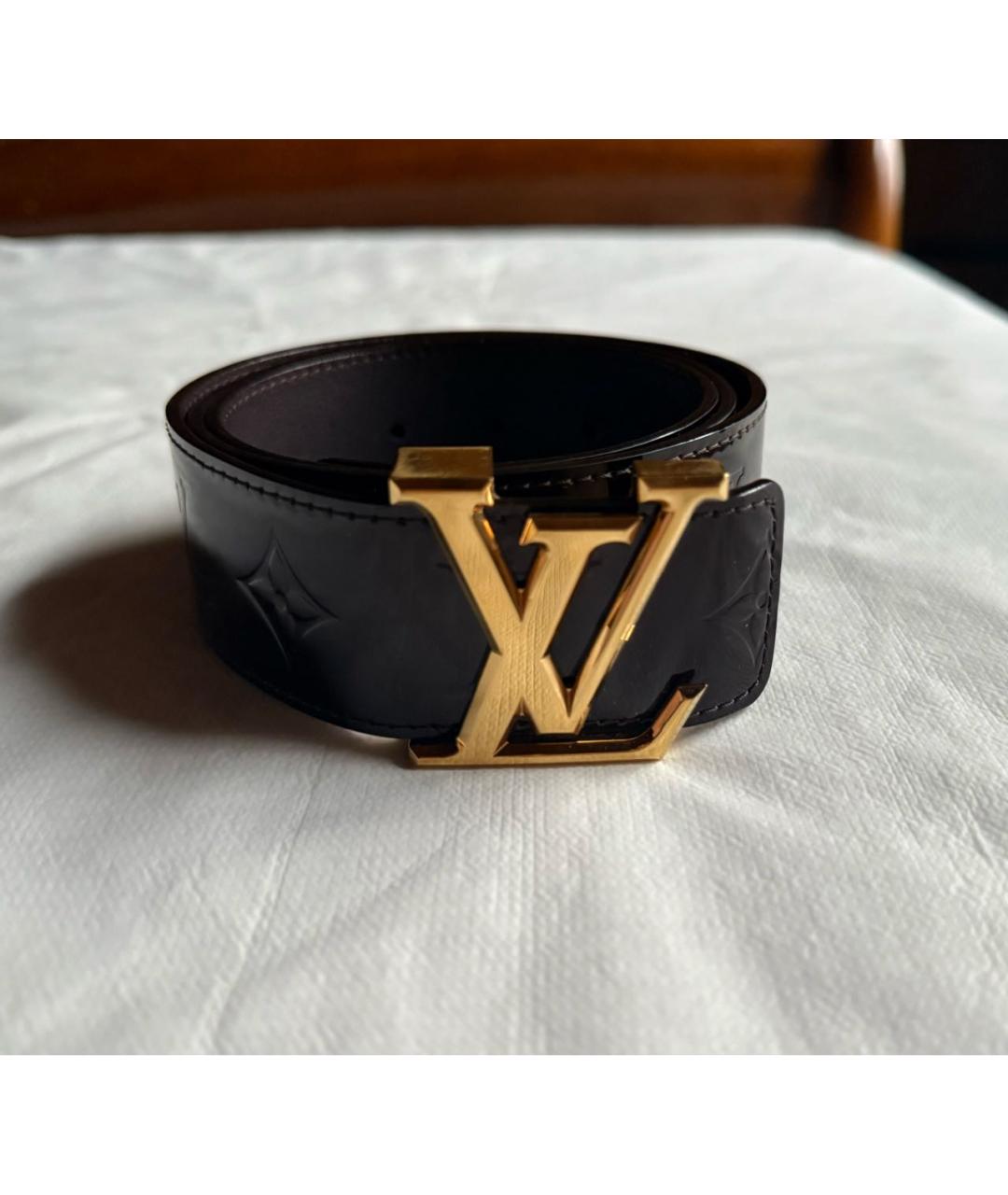 LOUIS VUITTON Бордовый ремень из лакированной кожи, фото 5