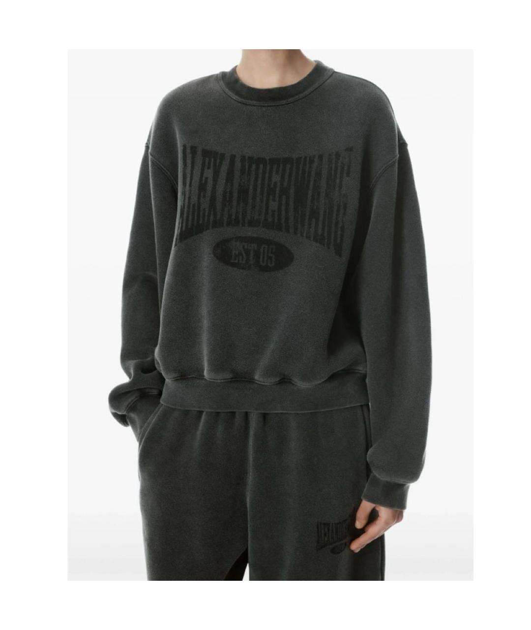 ALEXANDER WANG Антрацитовый хлопковый костюм с брюками, фото 5