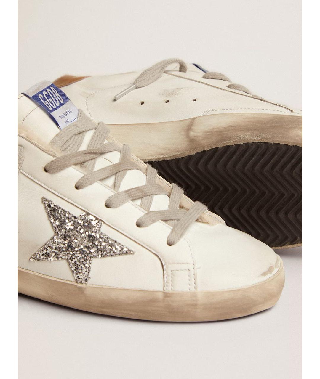 GOLDEN GOOSE DELUXE BRAND Белые кожаные кроссовки, фото 4