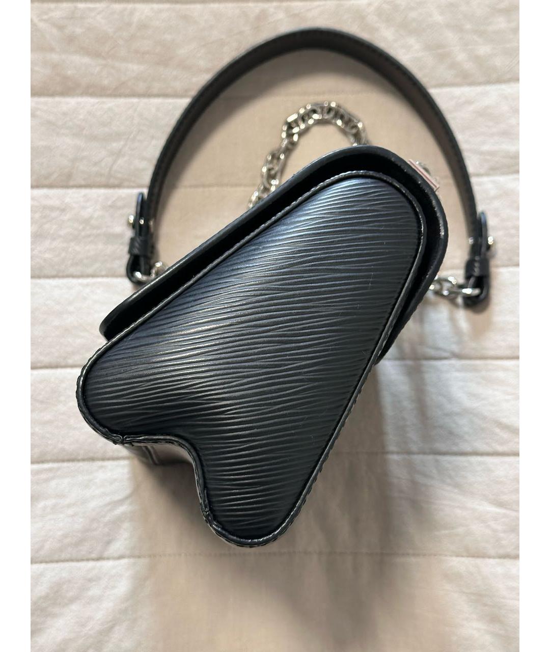 LOUIS VUITTON Черная кожаная сумка через плечо, фото 4