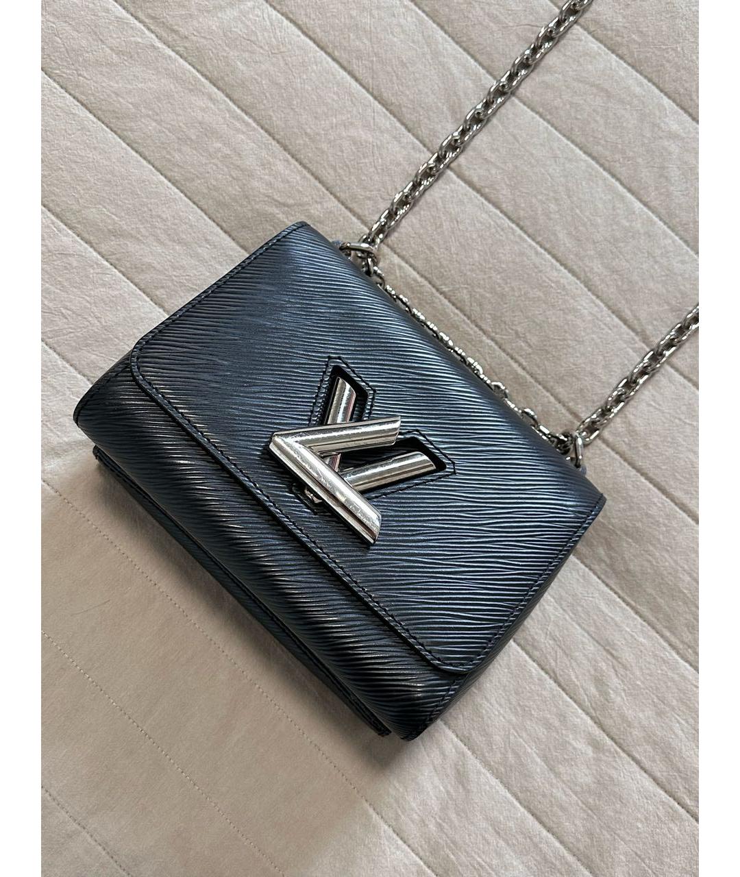 LOUIS VUITTON Черная кожаная сумка через плечо, фото 2