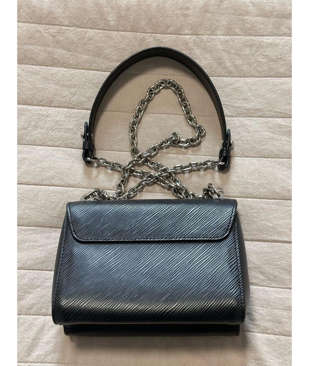 LOUIS VUITTON Черная кожаная сумка через плечо, фото 5