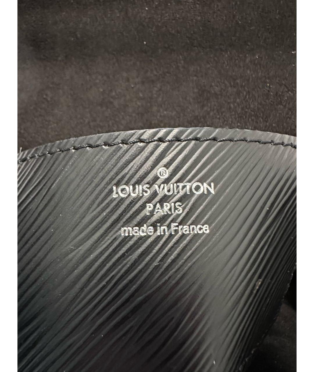 LOUIS VUITTON Черная кожаная сумка через плечо, фото 8