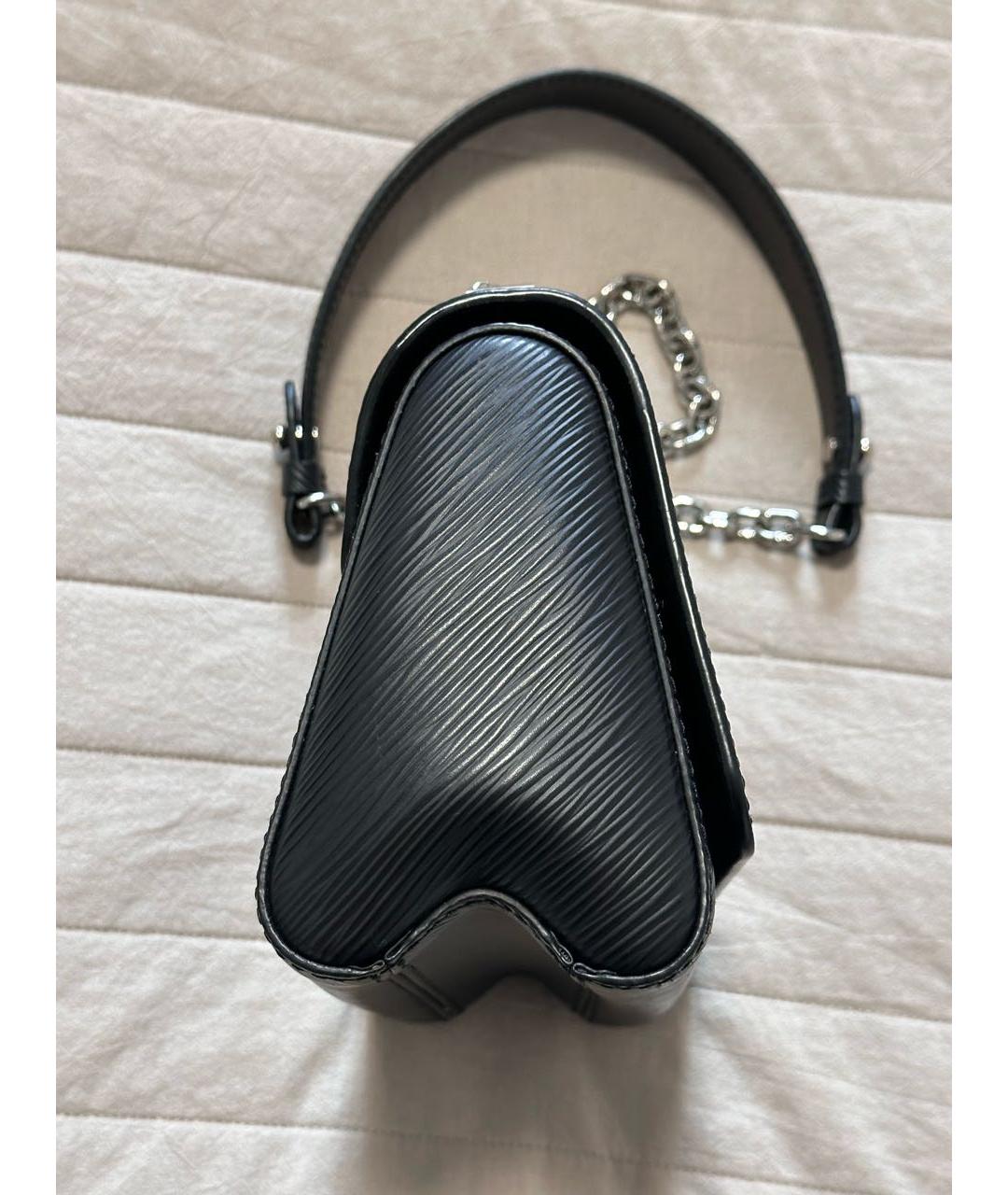 LOUIS VUITTON Черная кожаная сумка через плечо, фото 6