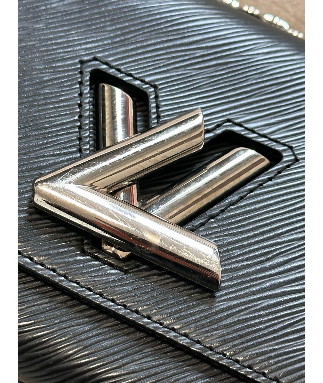 LOUIS VUITTON Черная кожаная сумка через плечо, фото 3