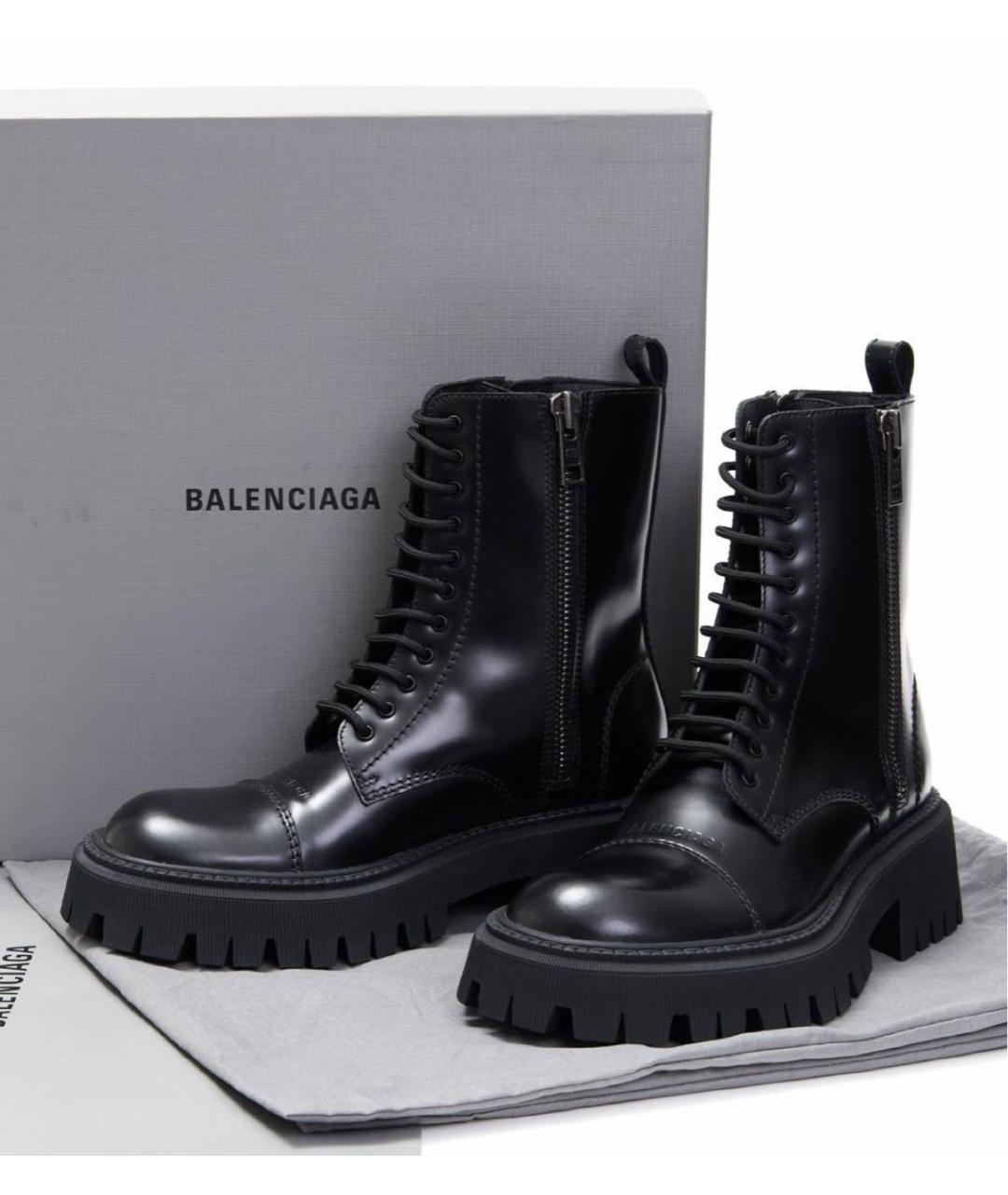 BALENCIAGA Черные ботинки из лакированной кожи, фото 2