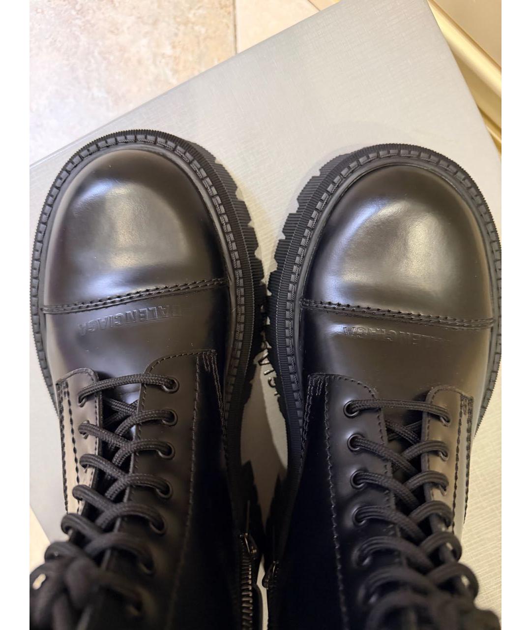 BALENCIAGA Черные ботинки из лакированной кожи, фото 4