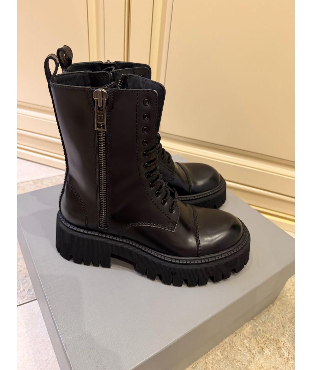 BALENCIAGA Черные ботинки из лакированной кожи, фото 8
