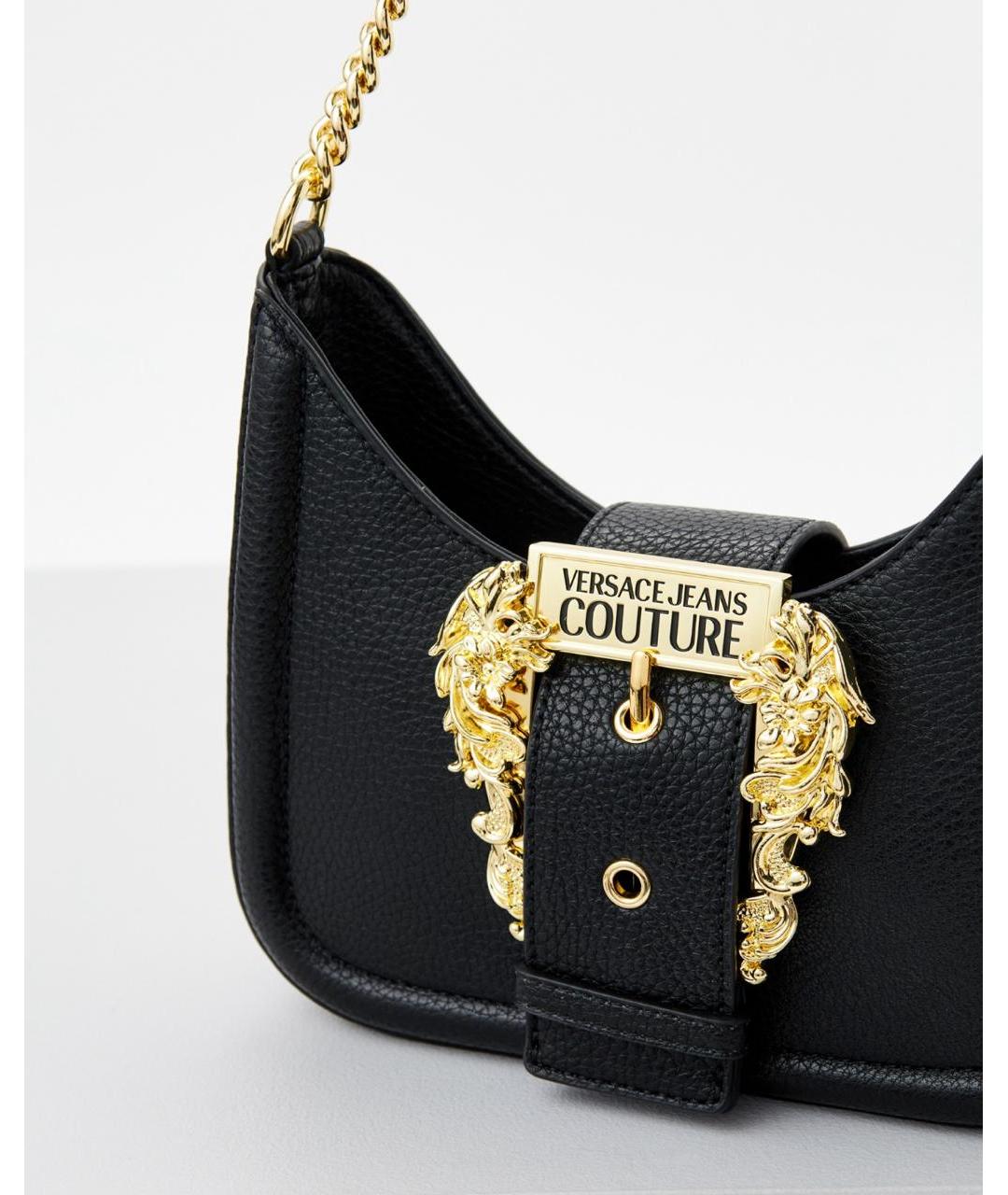 VERSACE JEANS COUTURE Черная сумка через плечо из искусственной кожи, фото 2