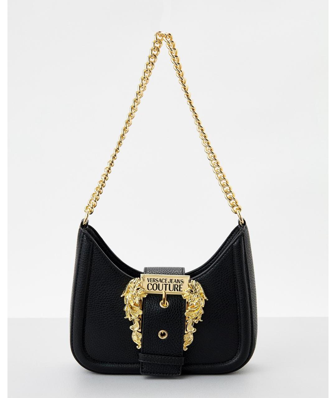 VERSACE JEANS COUTURE Черная сумка через плечо из искусственной кожи, фото 7