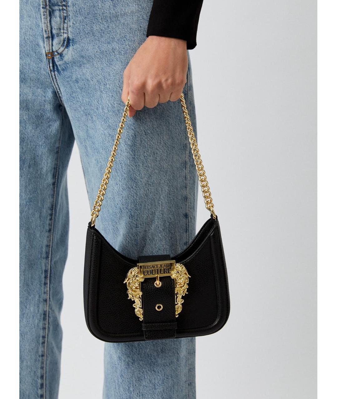 VERSACE JEANS COUTURE Черная сумка через плечо из искусственной кожи, фото 6